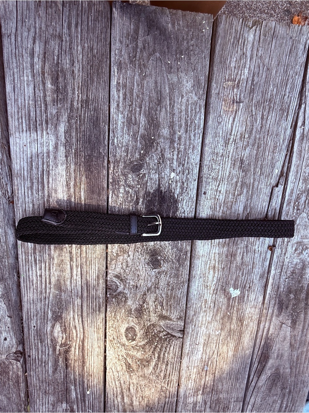 Men's Black Woven Belt - Stylish Elastic Dress Belt